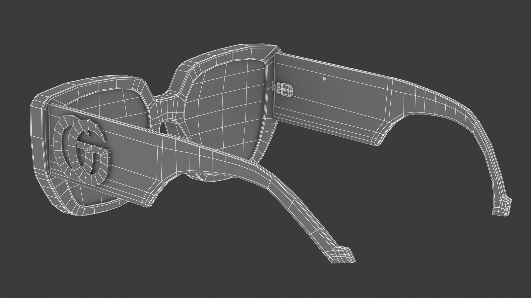 Recatangular Frame Sunglasses Gucci 3D model_14