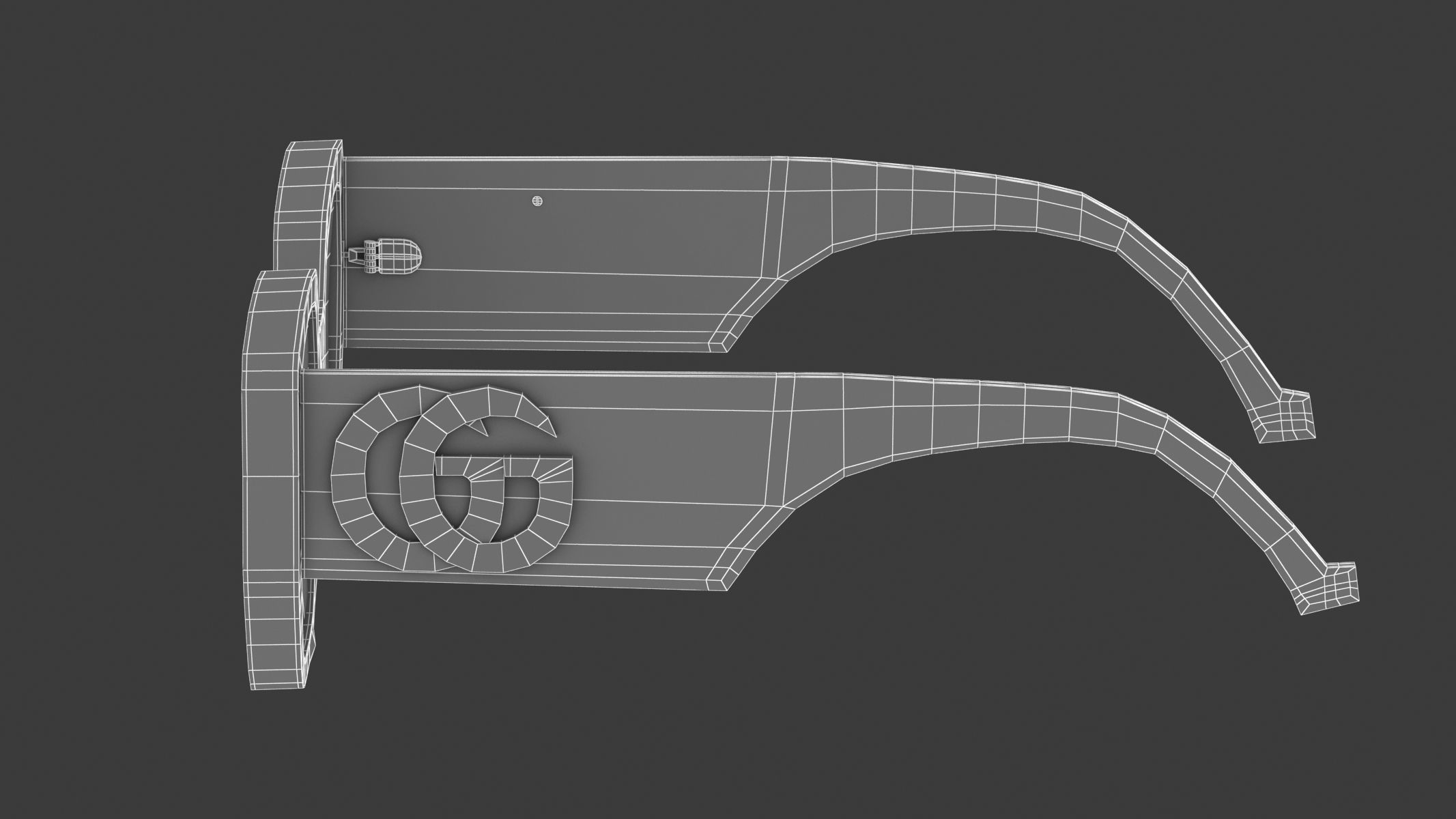 Recatangular Frame Sunglasses Gucci 3D model_15