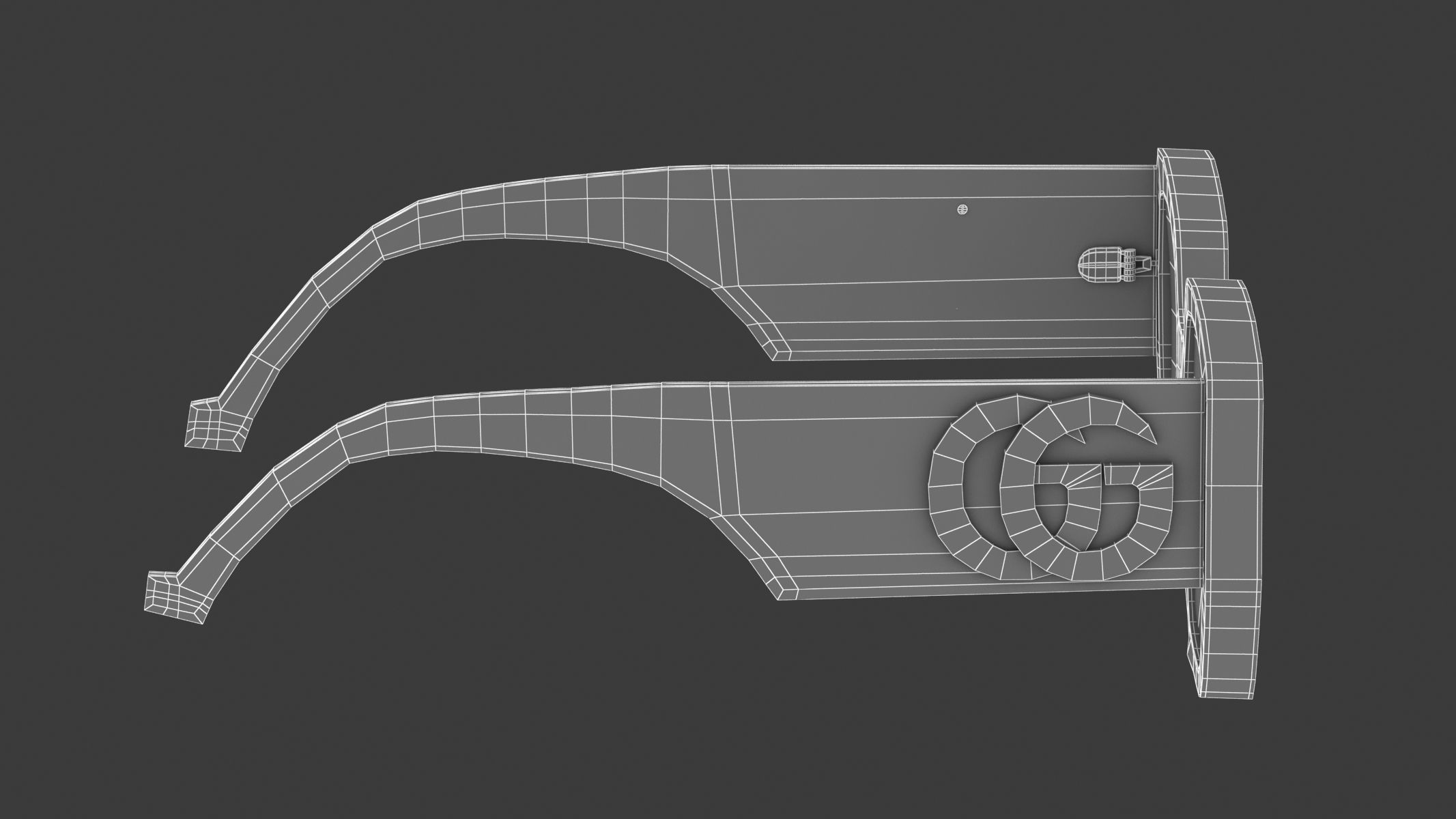 Recatangular Frame Sunglasses Gucci 3D model_11