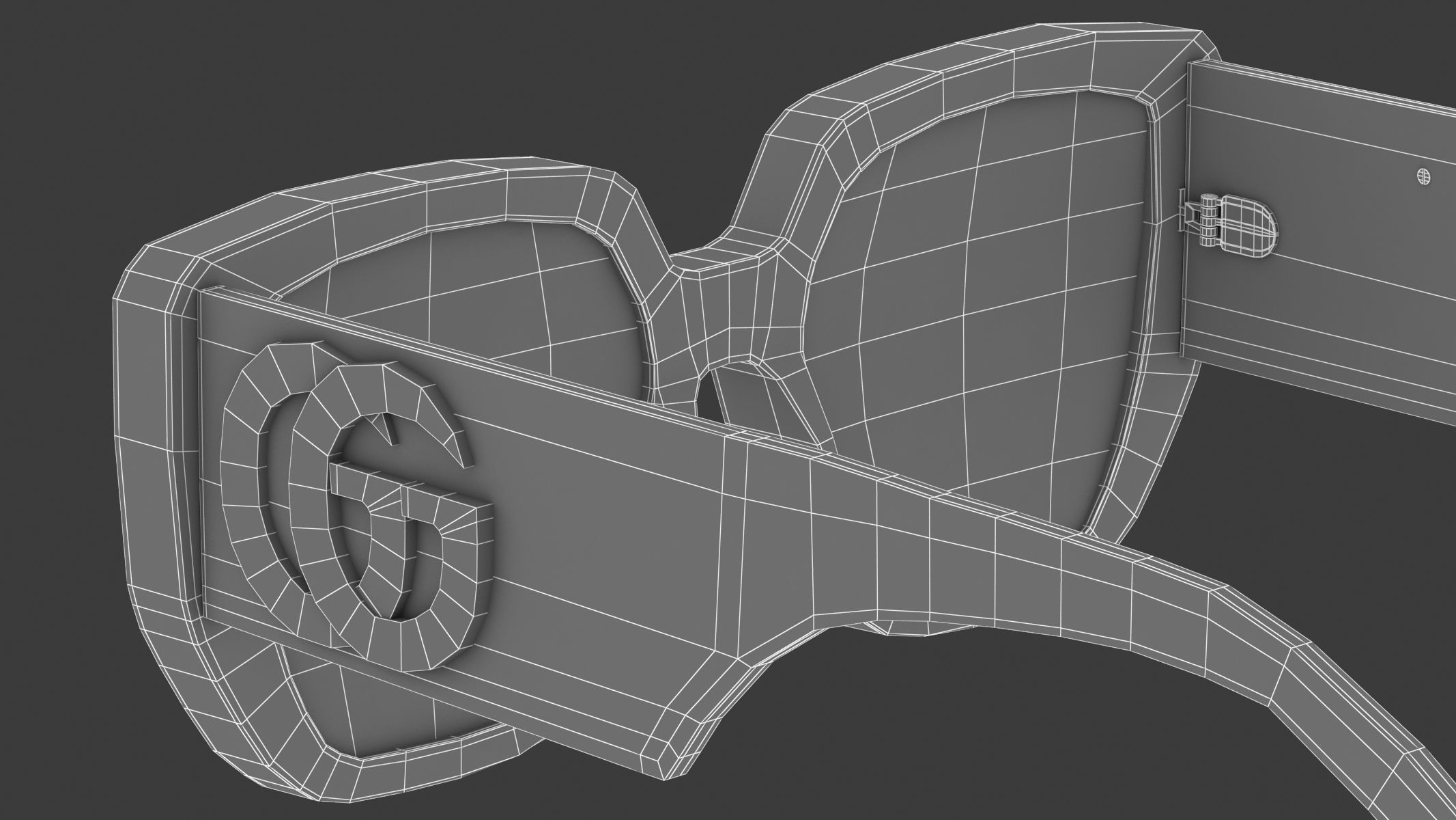 Recatangular Frame Sunglasses Gucci 3D model_19