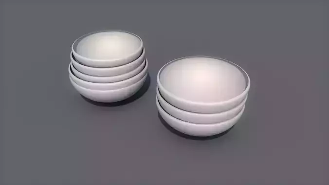 BOWLS 3D MODEL stack of