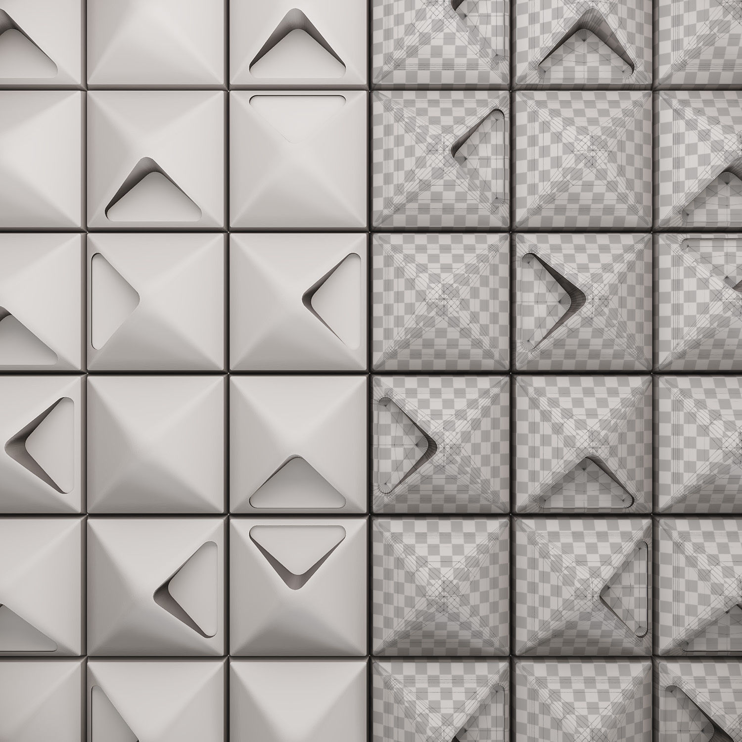 Pyramid Acoustic Ceiling Tile 3D model_8