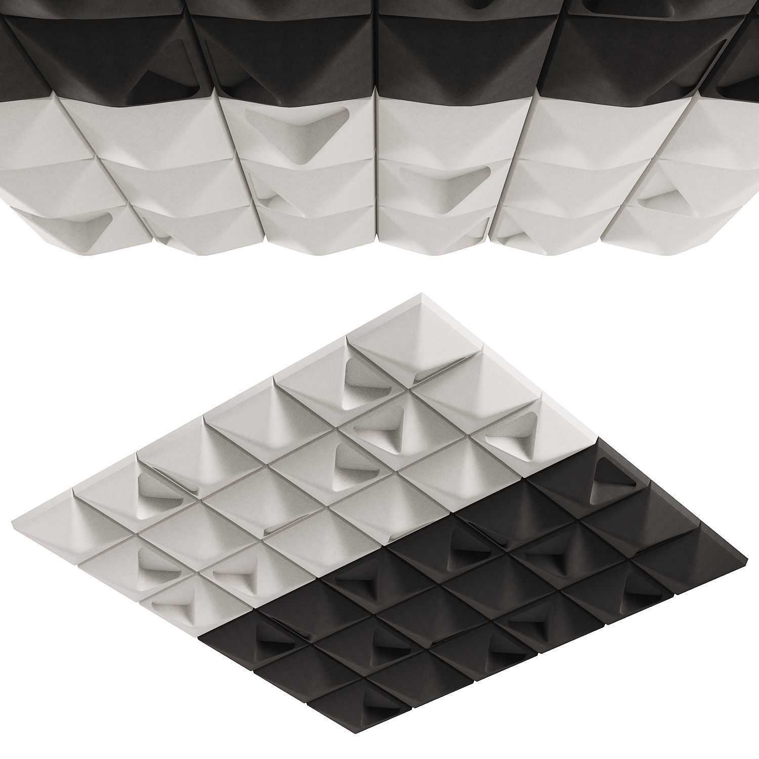 Pyramid Acoustic Ceiling Tile 3D model_1