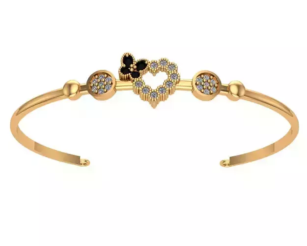 bracelet gold bangle with diamonds and butterflies