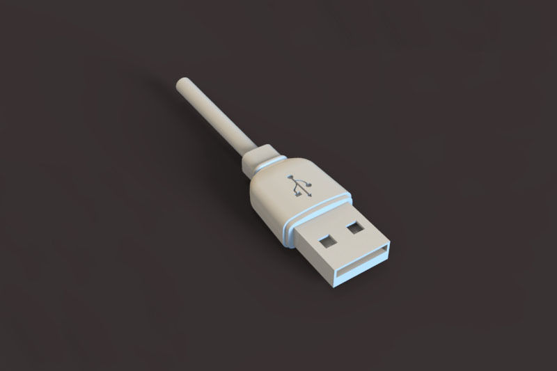 Mobile Usb Cable 3D print model_3