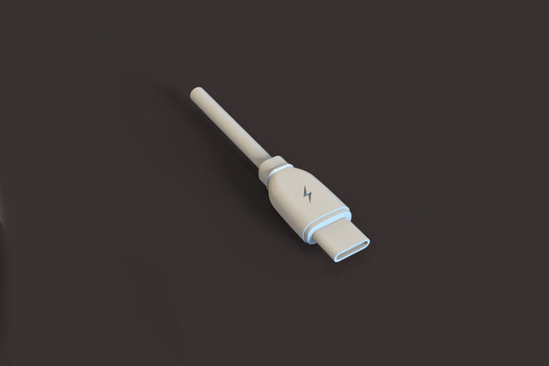 Mobile Usb Cable 3D print model_4