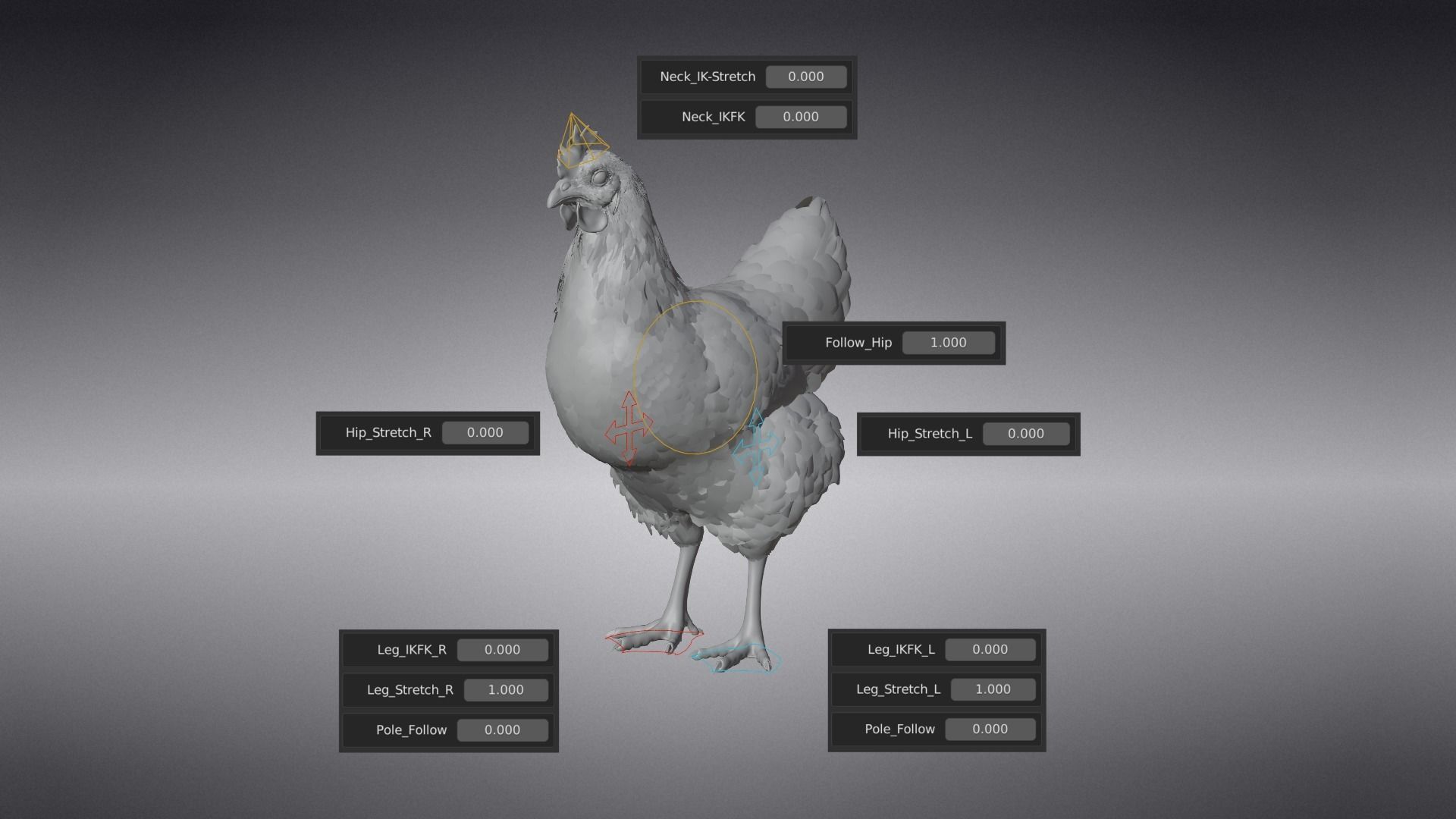 Red Hen Animated VFX Grace 3D model_16