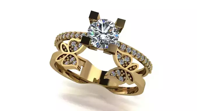 Ring wedding ring two in one engagement assembled  36 3D print model