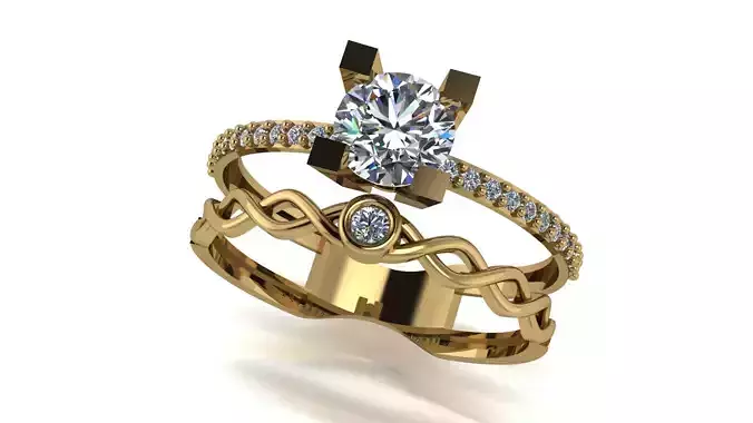 Ring wedding ring two in one engagement assembled 37