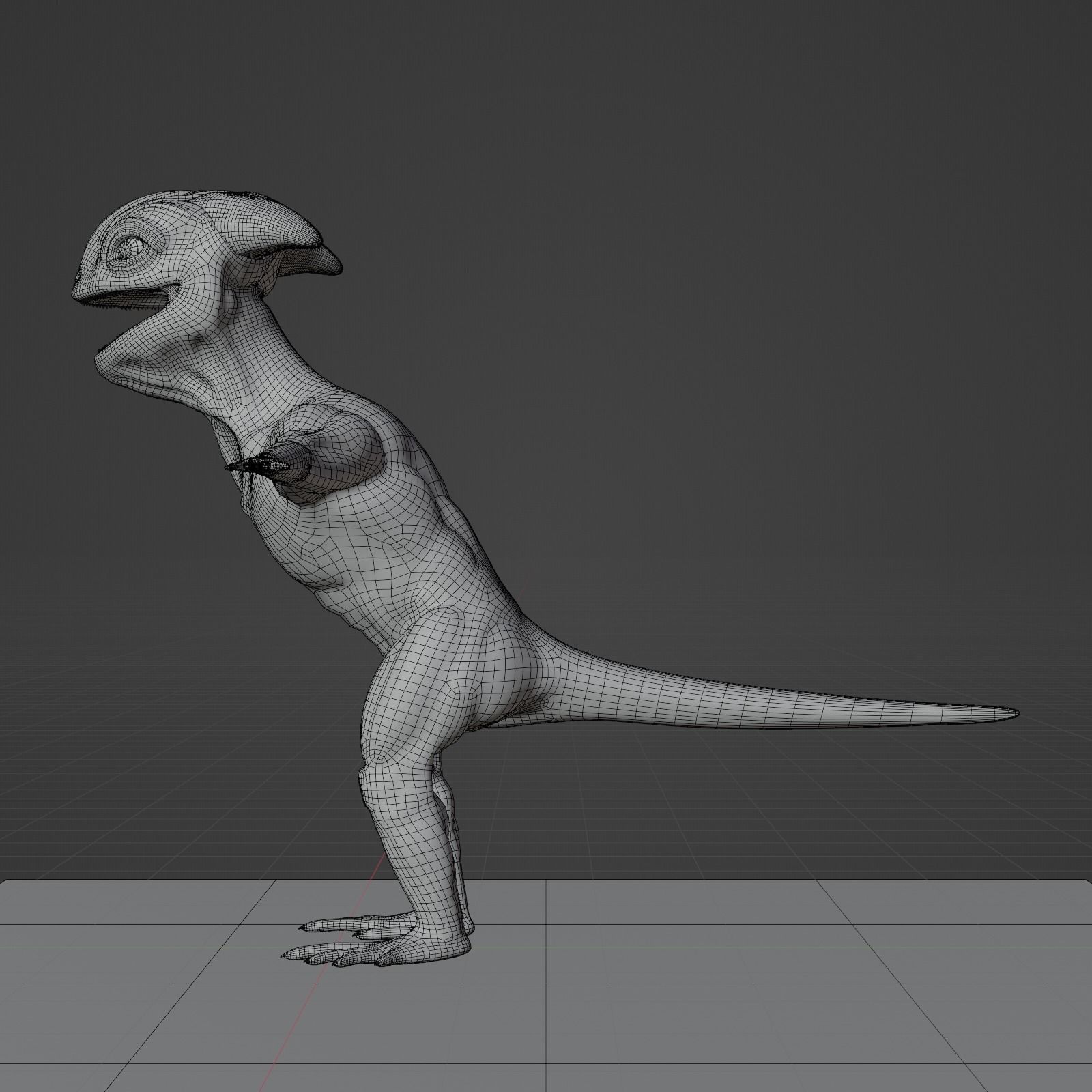 Reptile dinosaur character with green scales 3D model_35