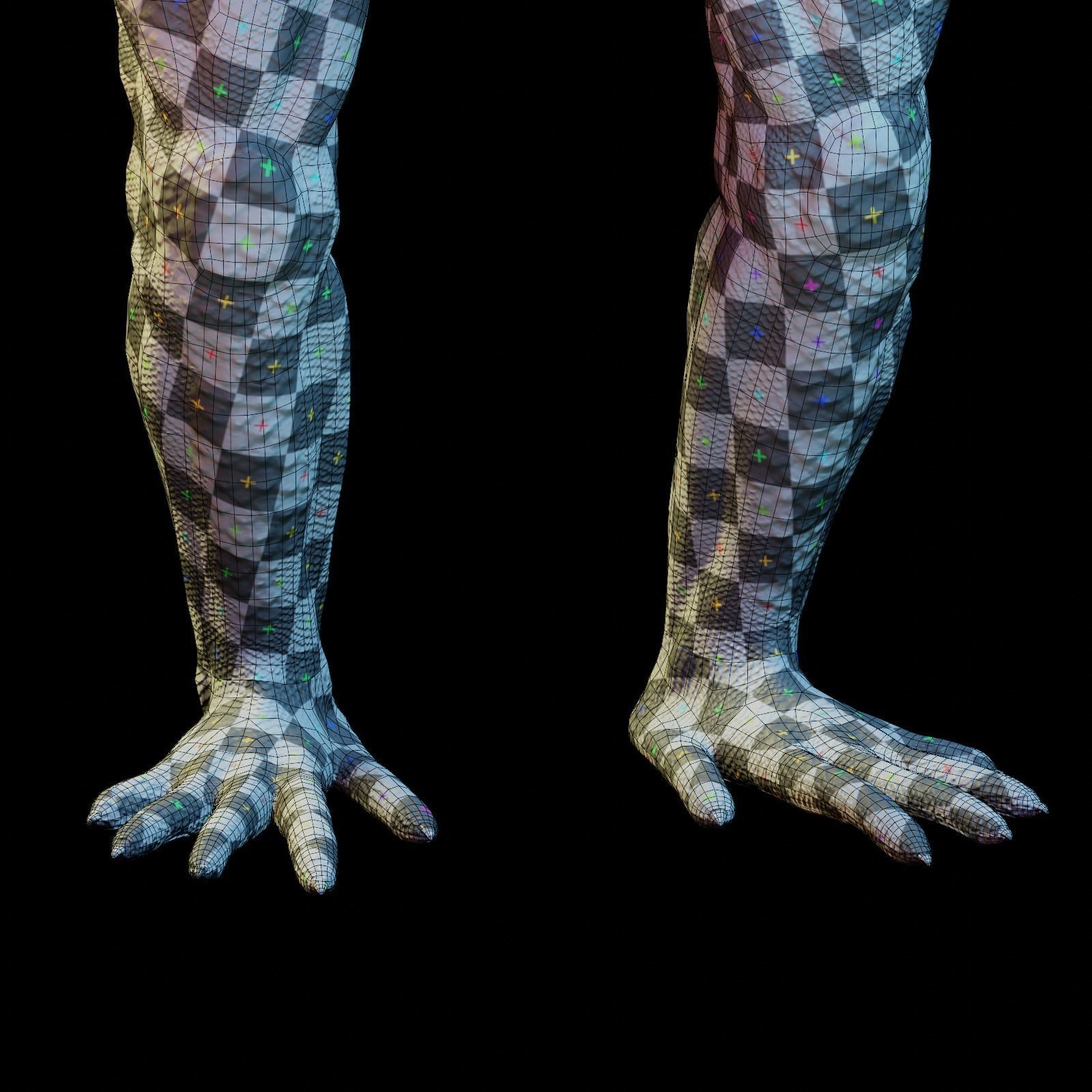 Reptile dinosaur character with green scales 3D model_15