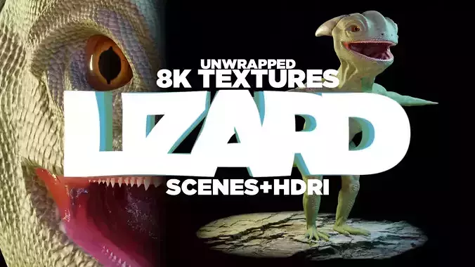 Reptile dinosaur character with green scales 3D model