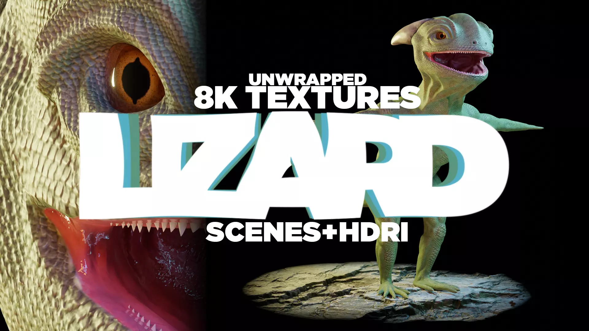 Reptile dinosaur character with green scales 3D model_0