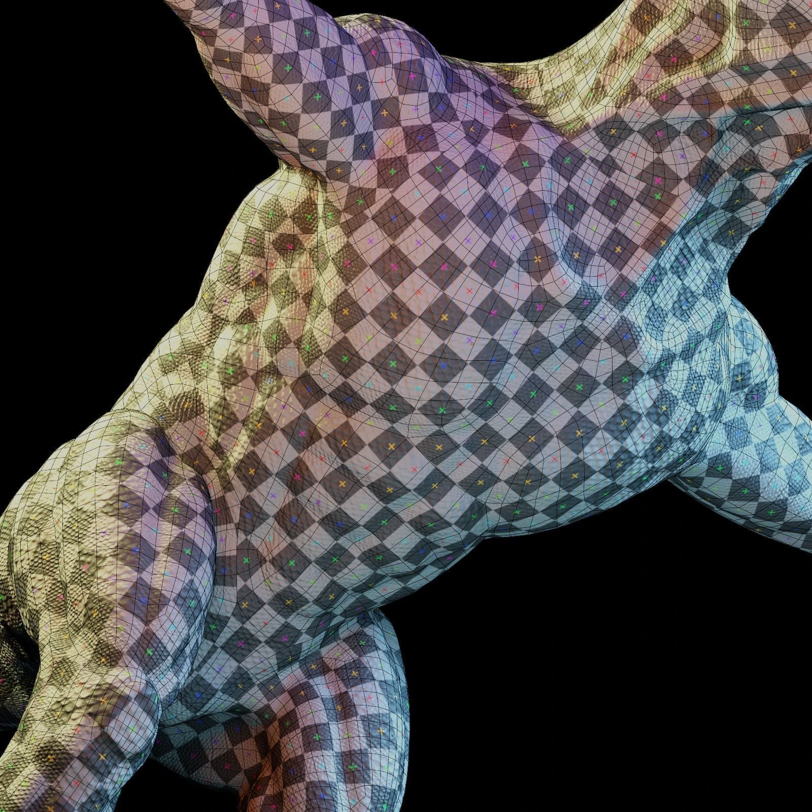 Reptile dinosaur character with green scales 3D model_19