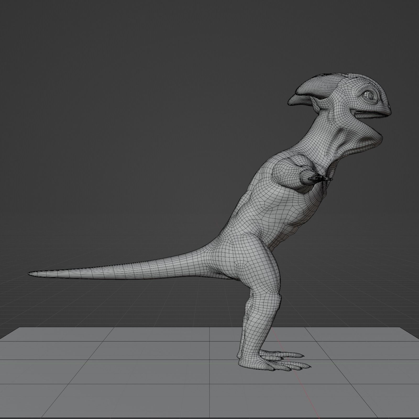 Reptile dinosaur character with green scales 3D model_41