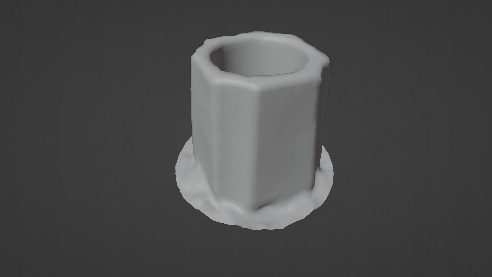 Concrete Bin Low-poly 3D model_18