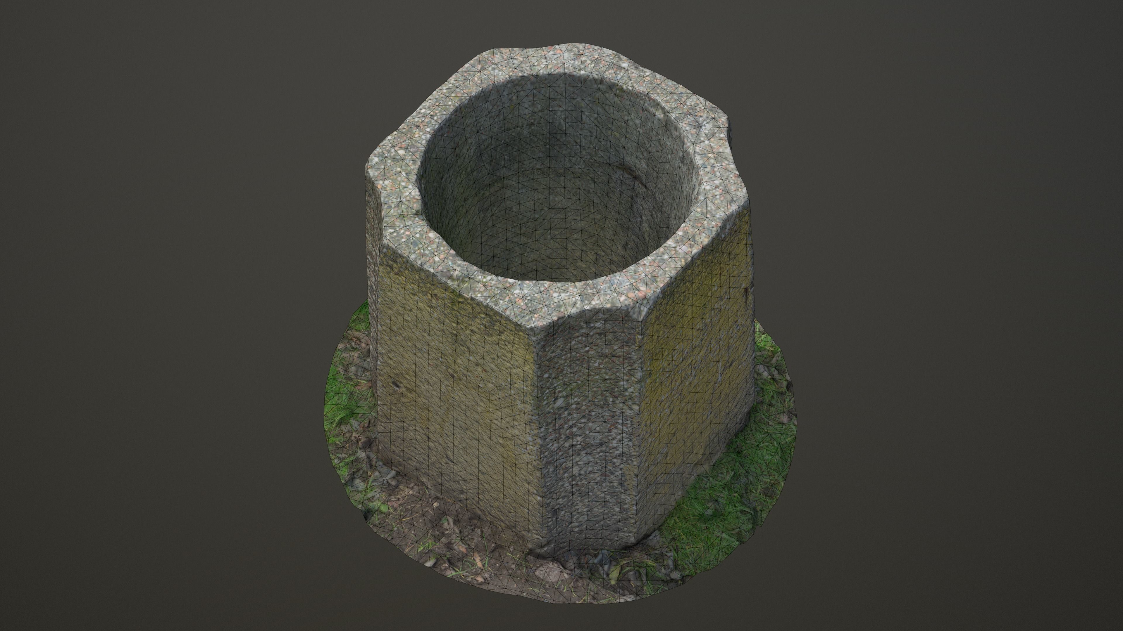 Concrete Bin Low-poly 3D model_13