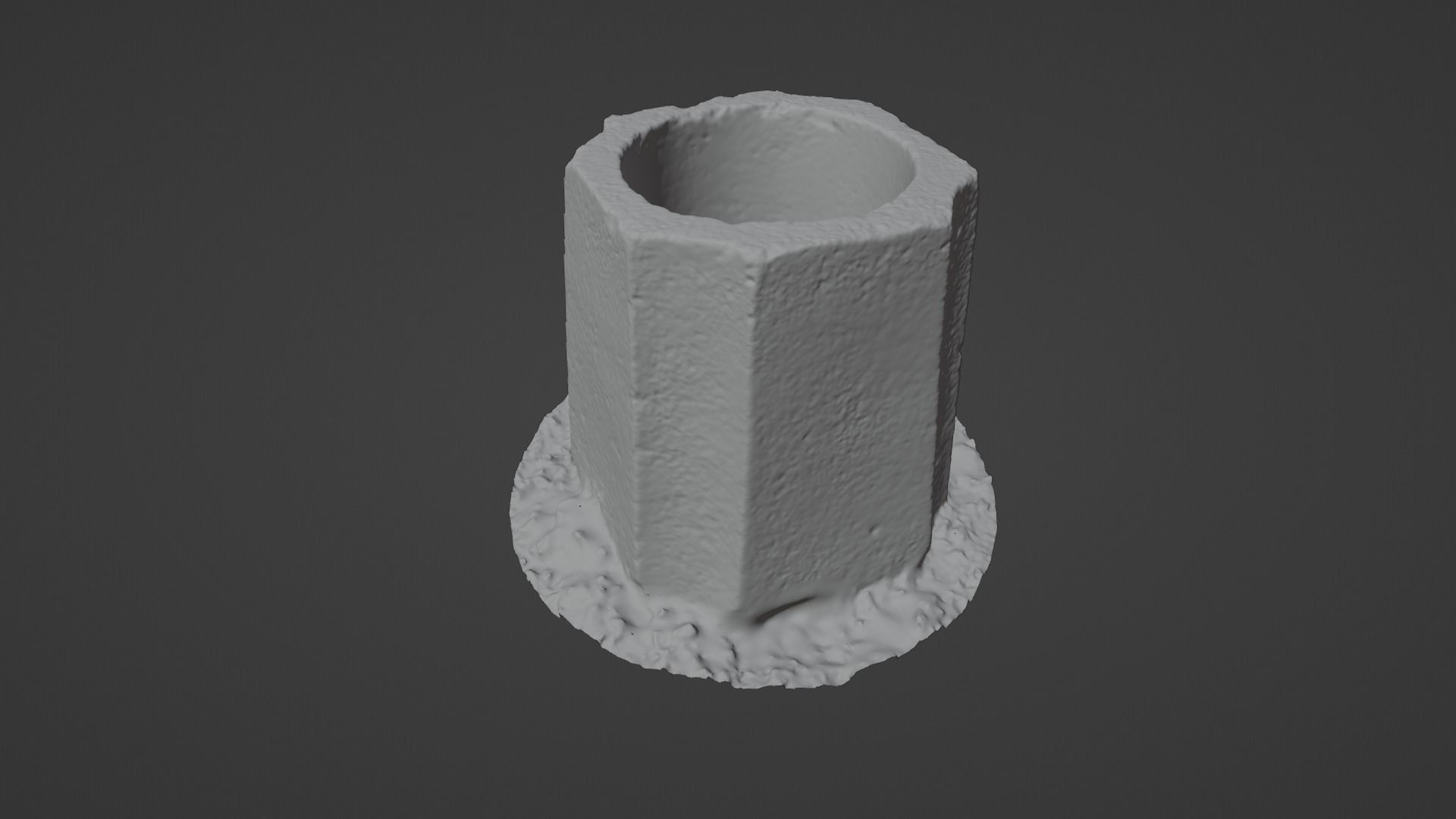 Concrete Bin Low-poly 3D model_17