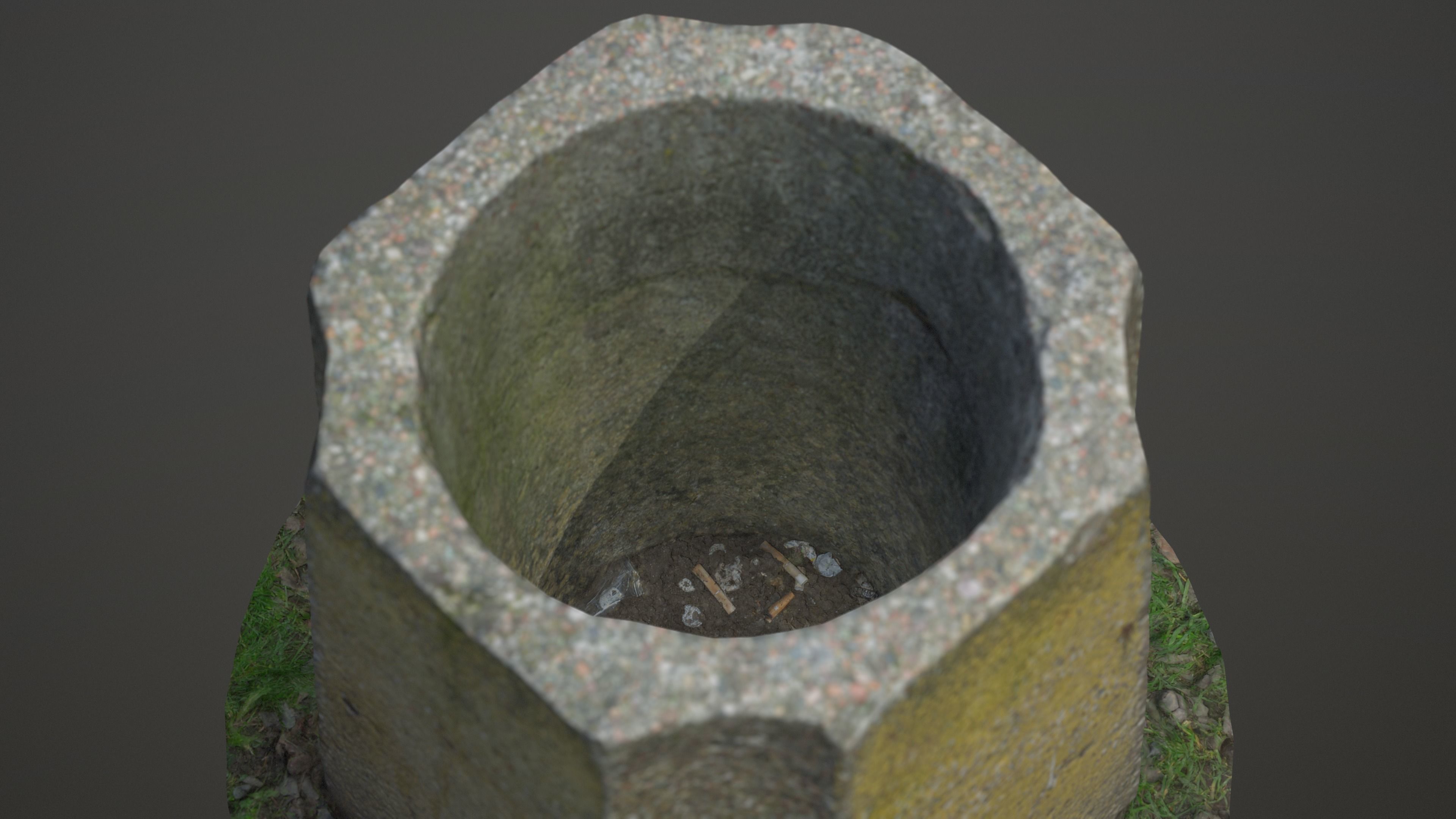 Concrete Bin Low-poly 3D model_11