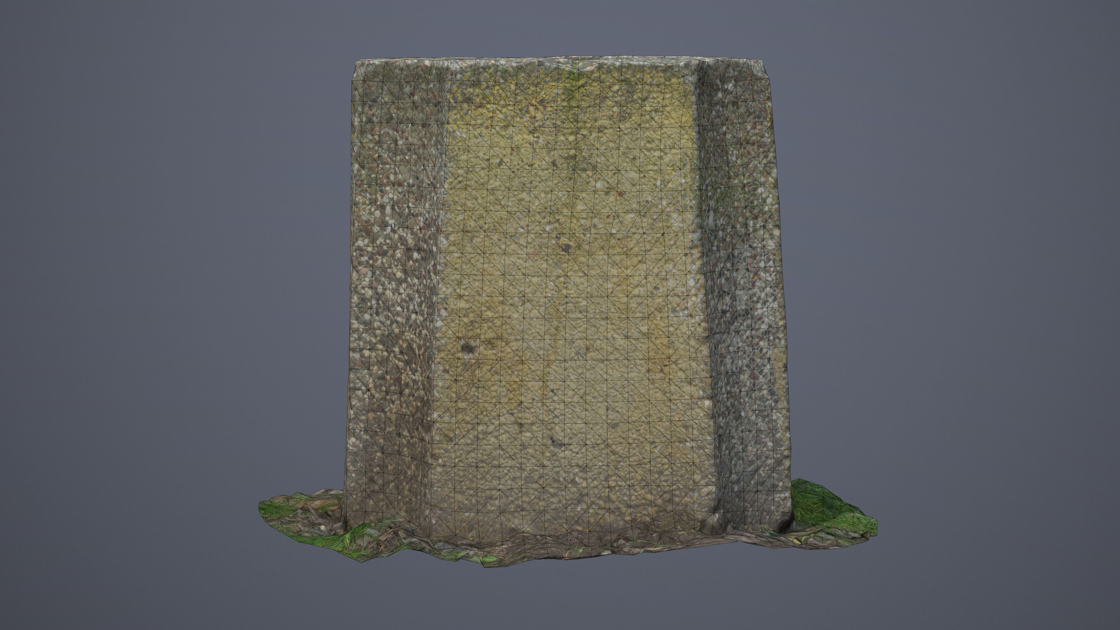 Concrete Bin Low-poly 3D model_15