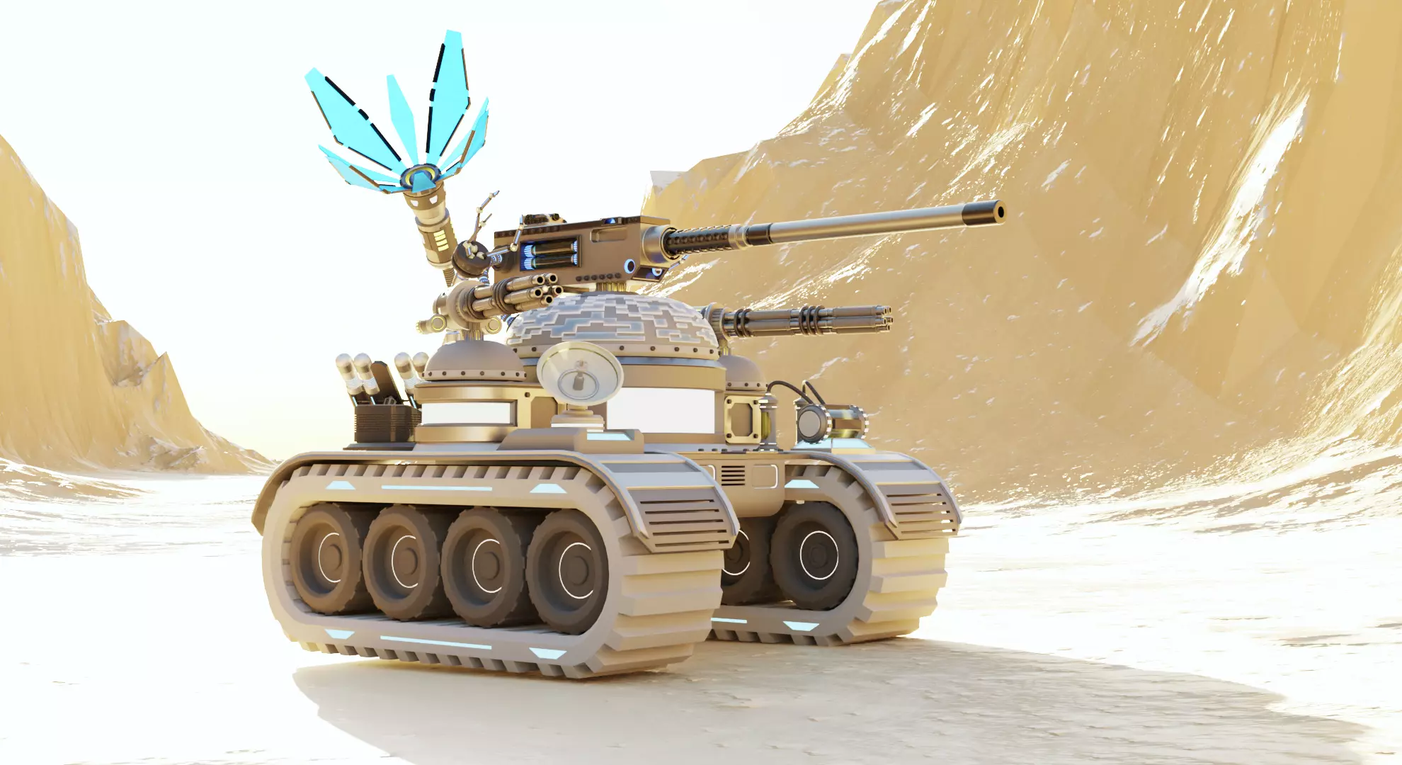 Sci-fi Robot Tank Hard-Surface 3D model_0