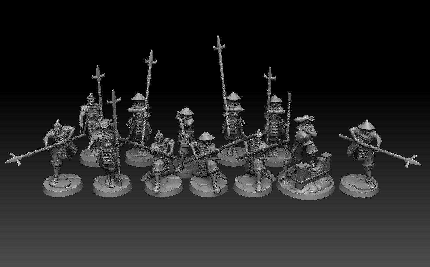 Ashigaru Yari Regiment 3D print model_4
