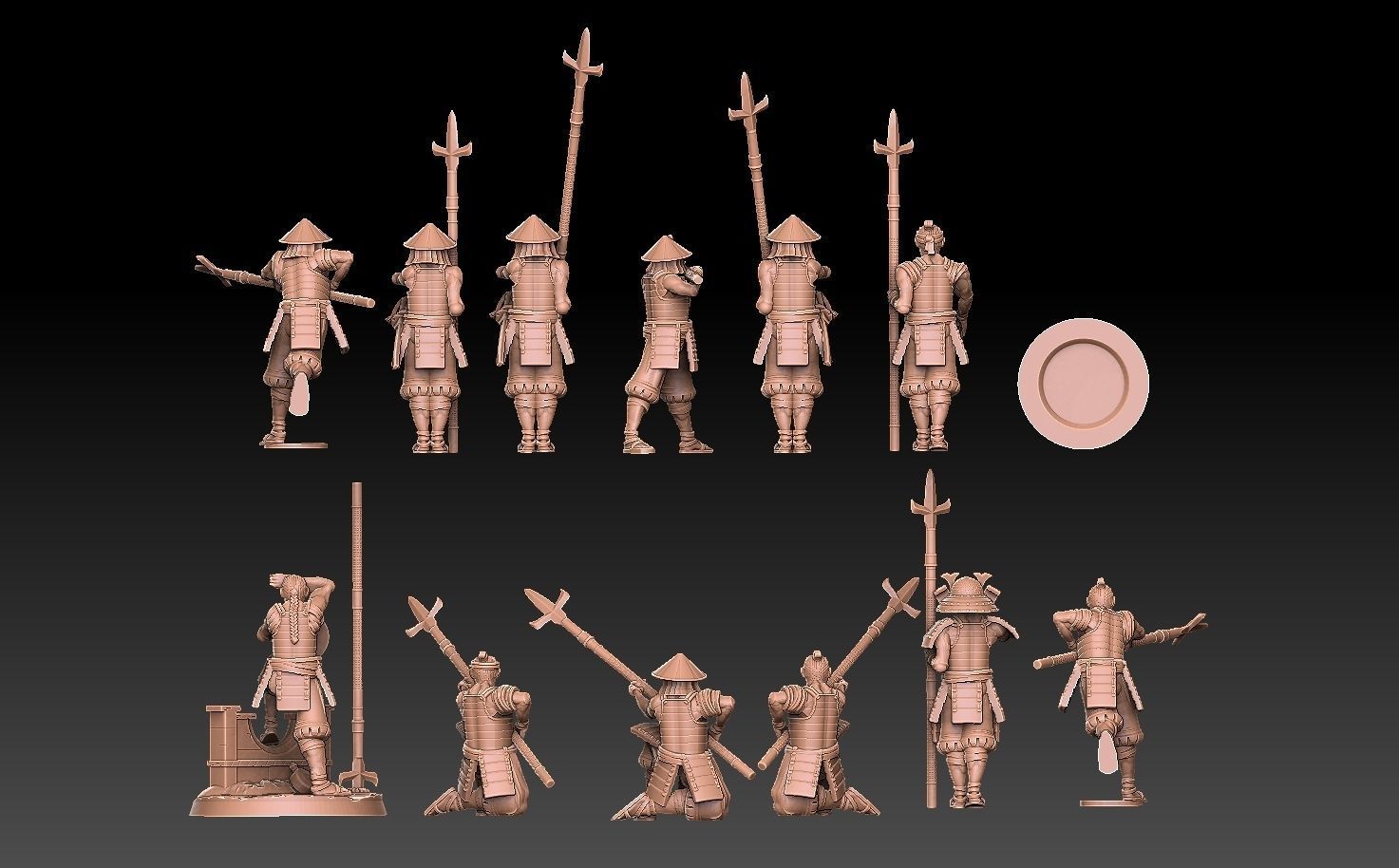 Ashigaru Yari Regiment 3D print model_3