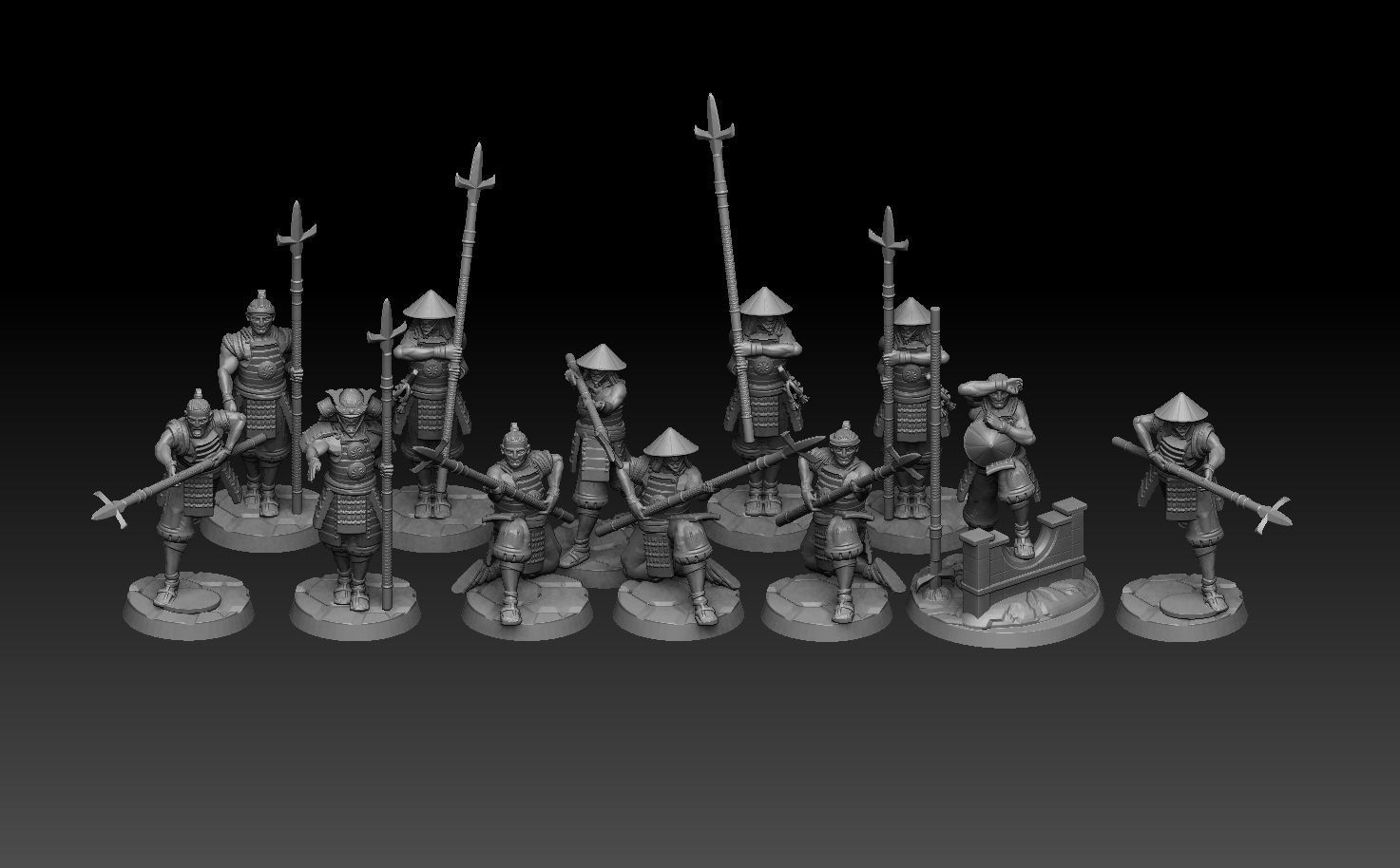 Ashigaru Yari Regiment 3D print model_5