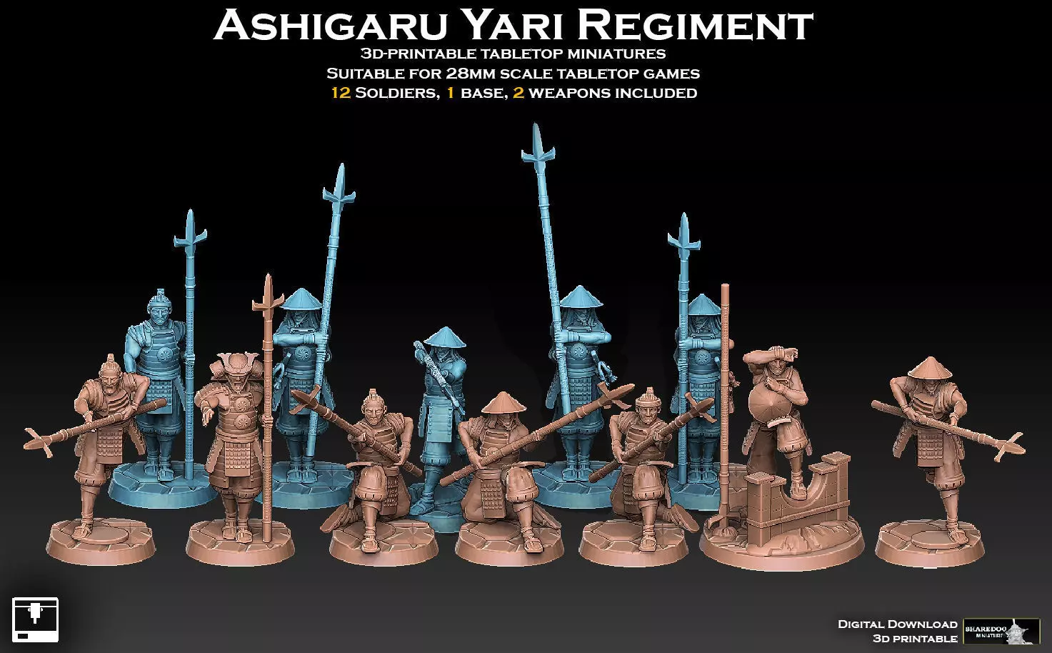 Ashigaru Yari Regiment 3D print model_0