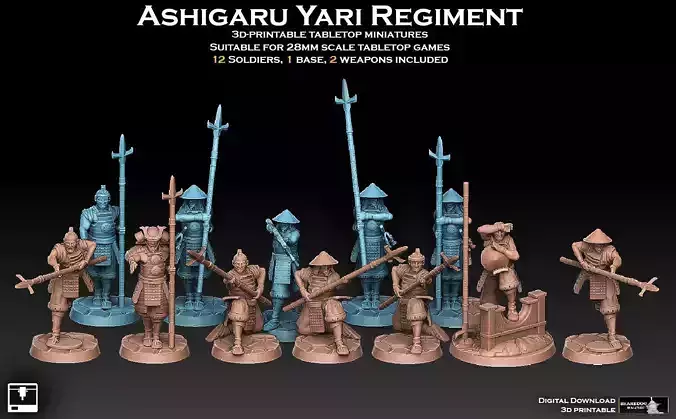 Ashigaru Yari Regiment 3D print model