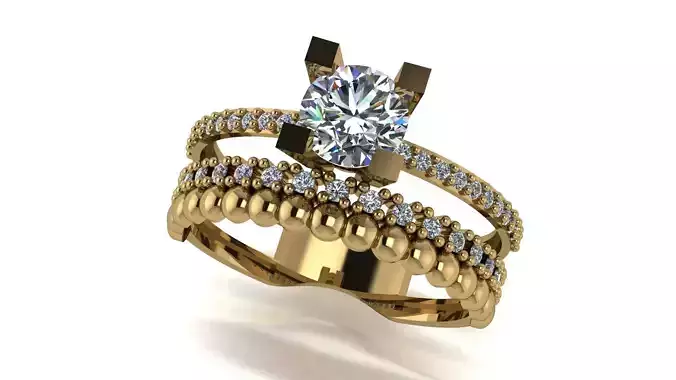 Ring wedding ring two in one engagement assembled 40