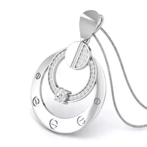pendent sterling silver pendant with diamonds