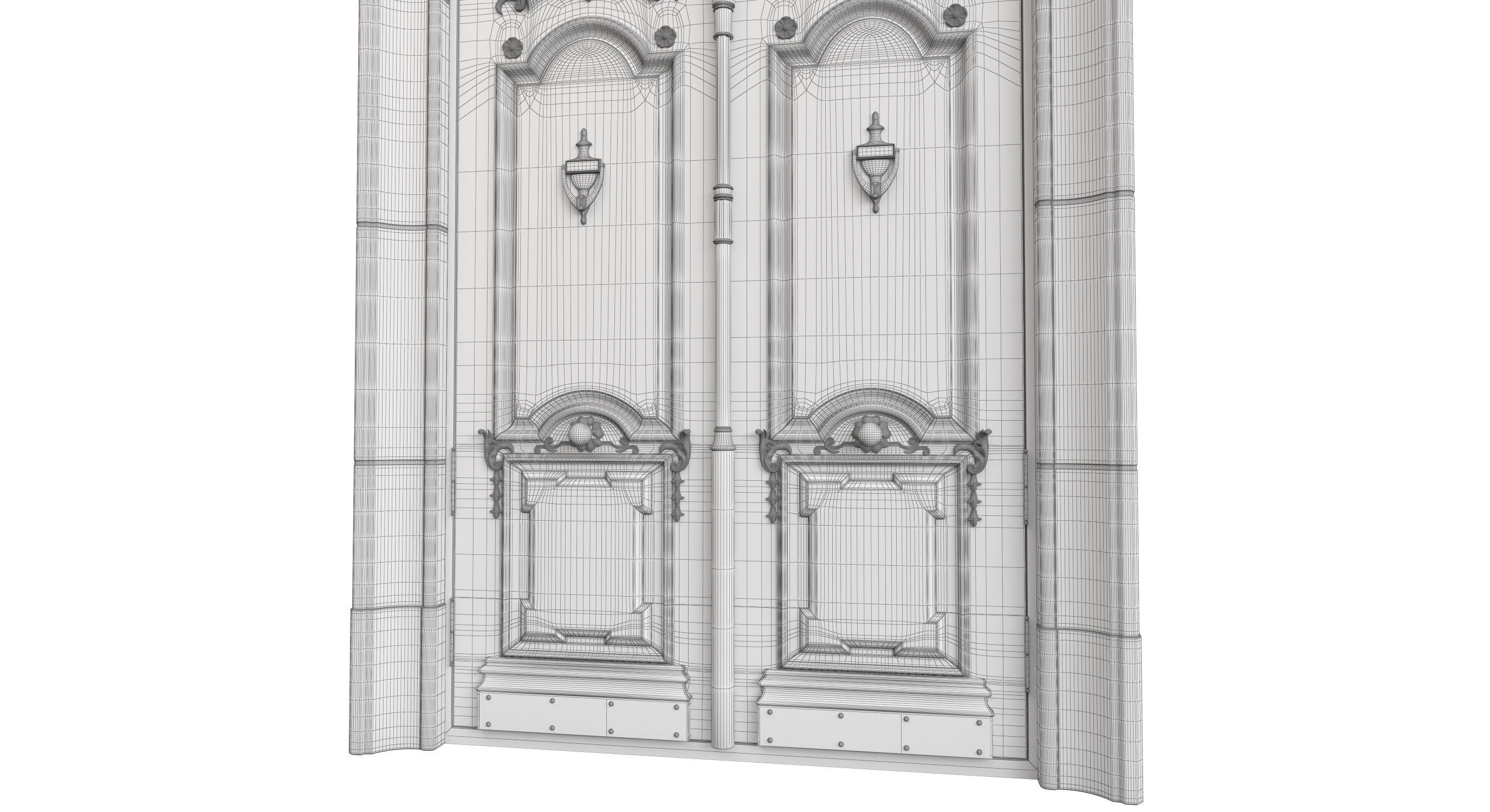 Entrance classic door 89 3D model_7
