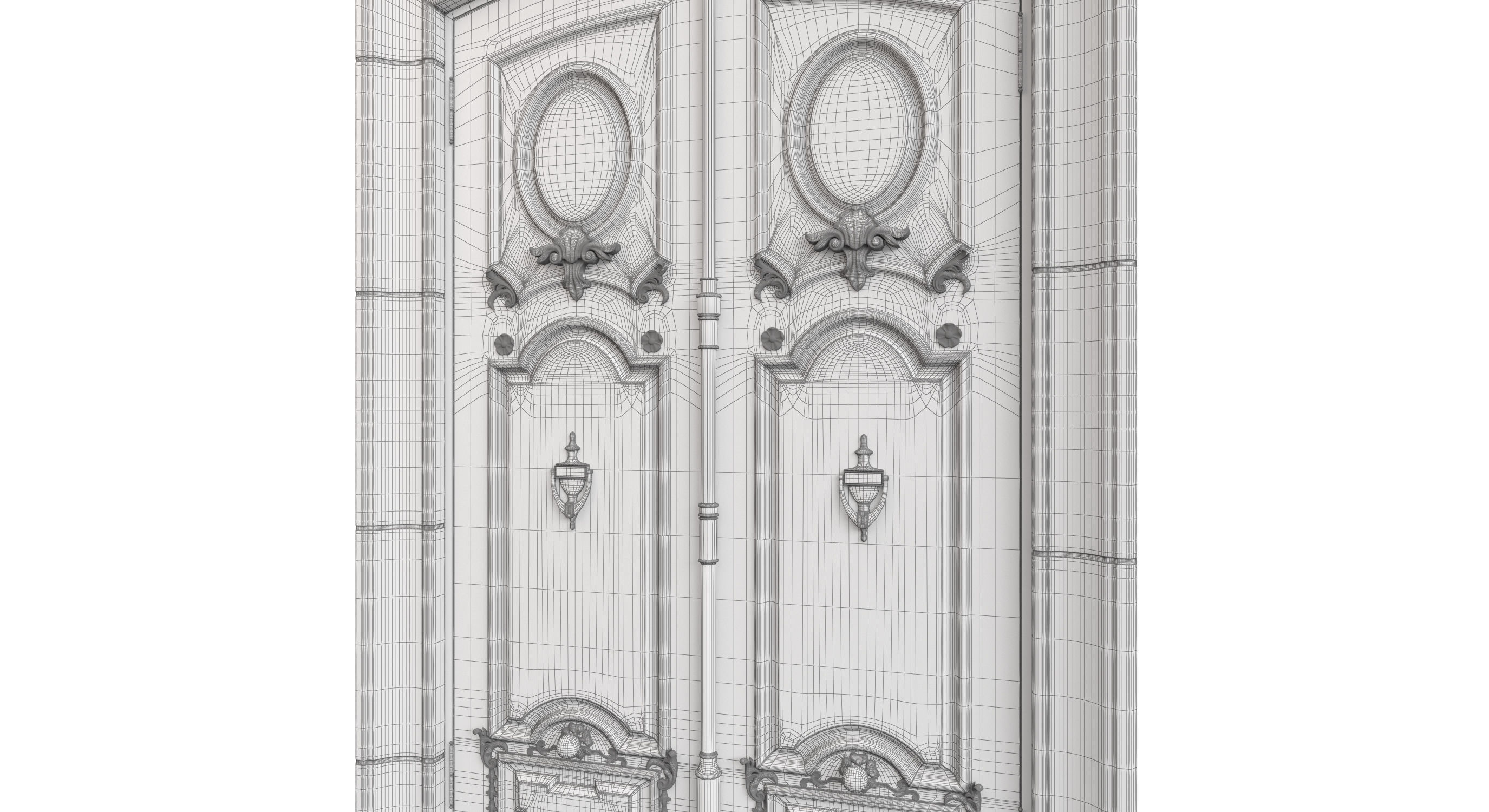 Entrance classic door 89 3D model_6