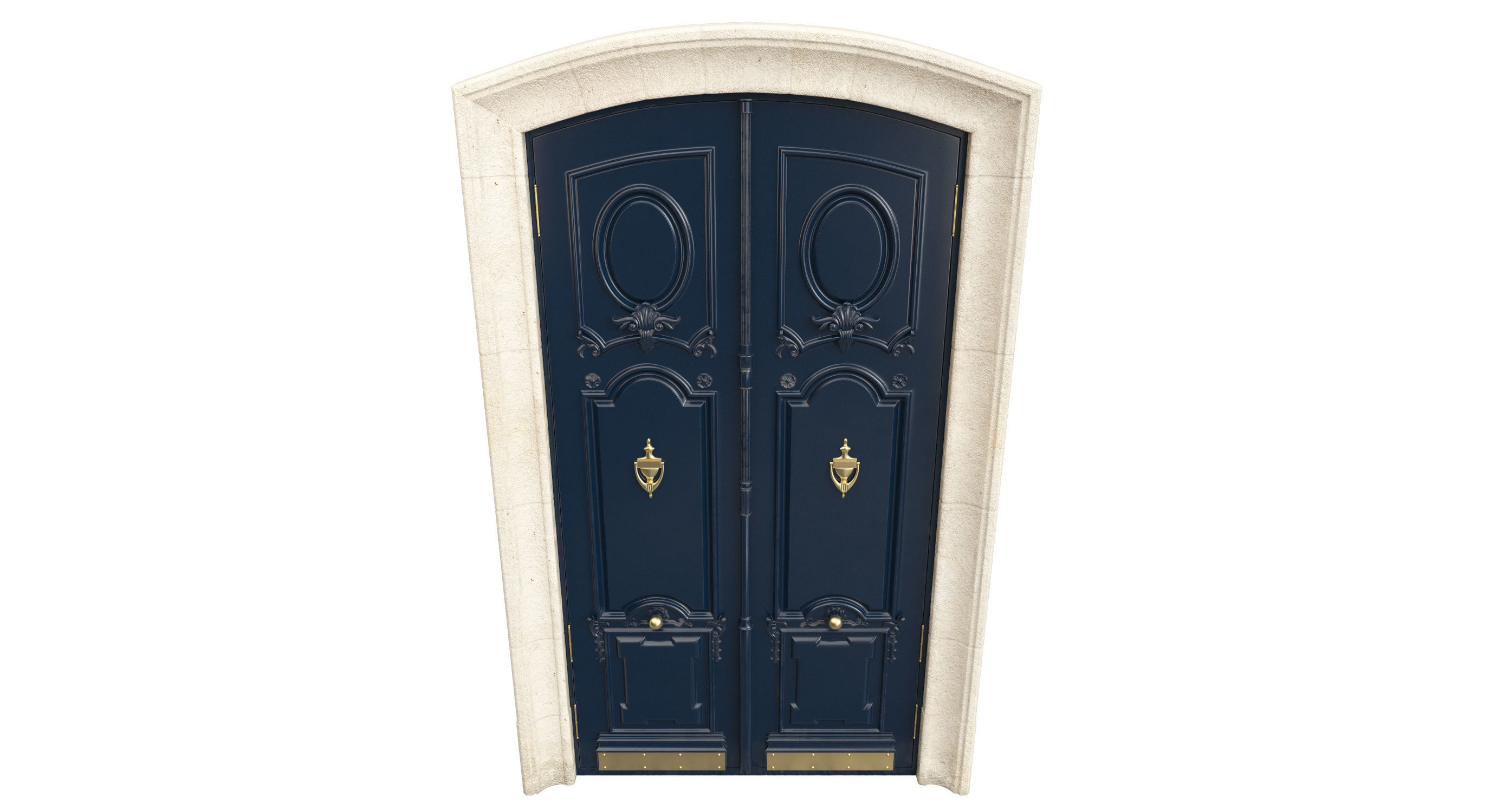 Entrance classic door 89 3D model_4