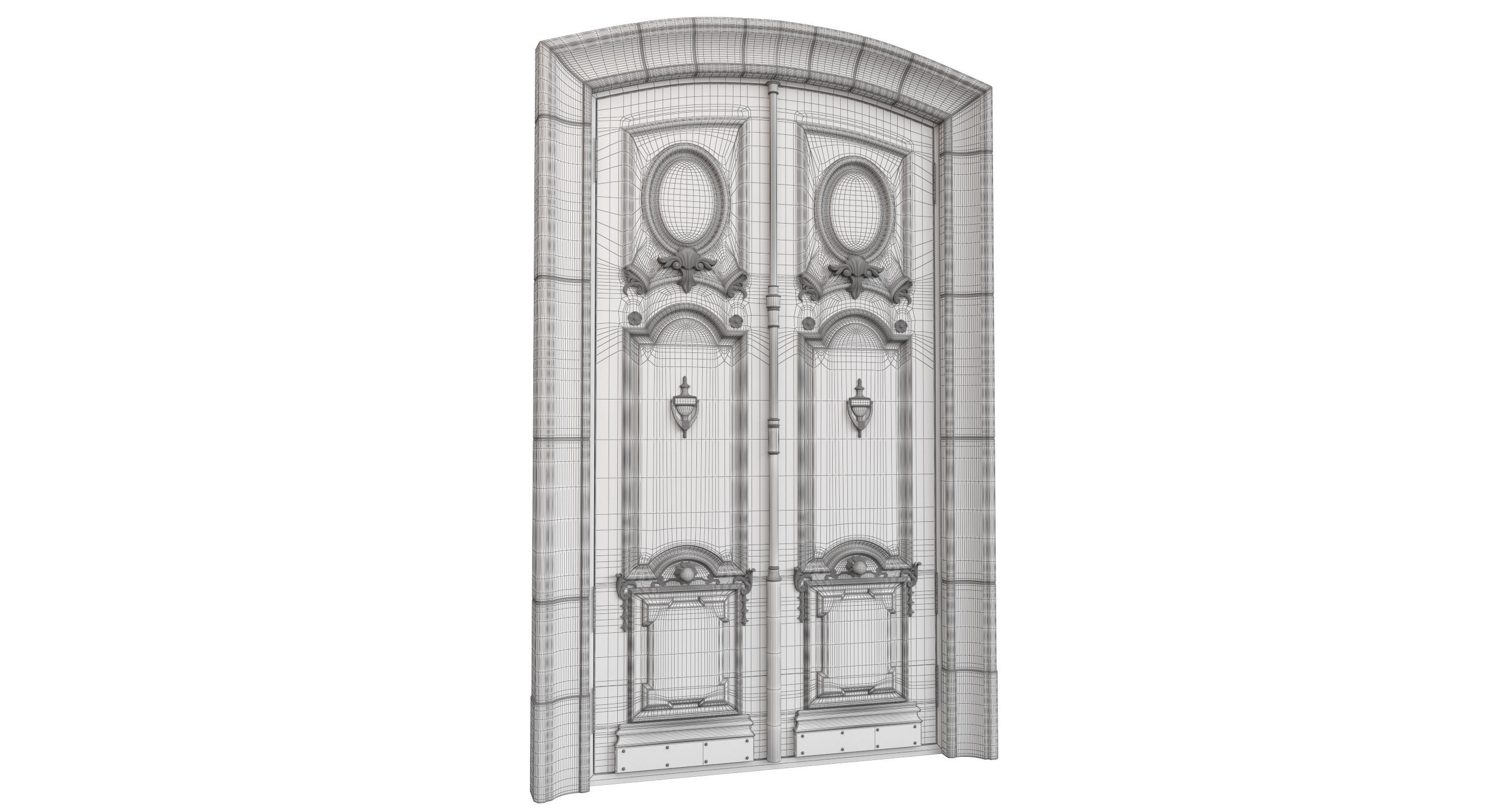 Entrance classic door 89 3D model_10