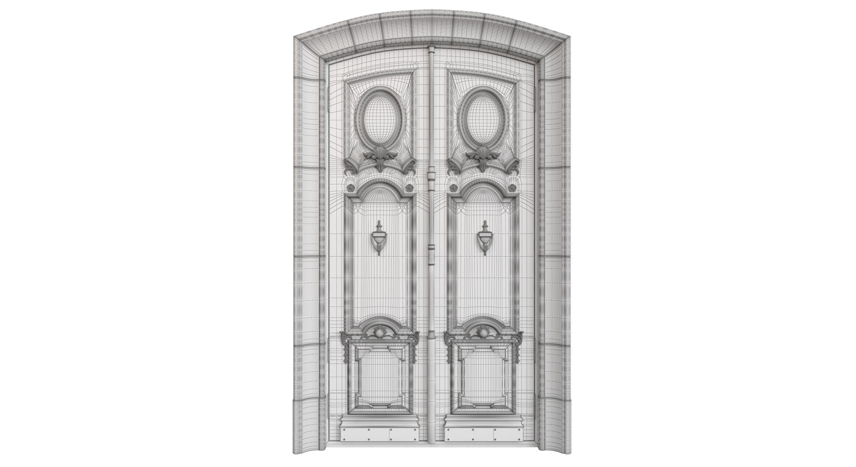 Entrance classic door 89 3D model_8