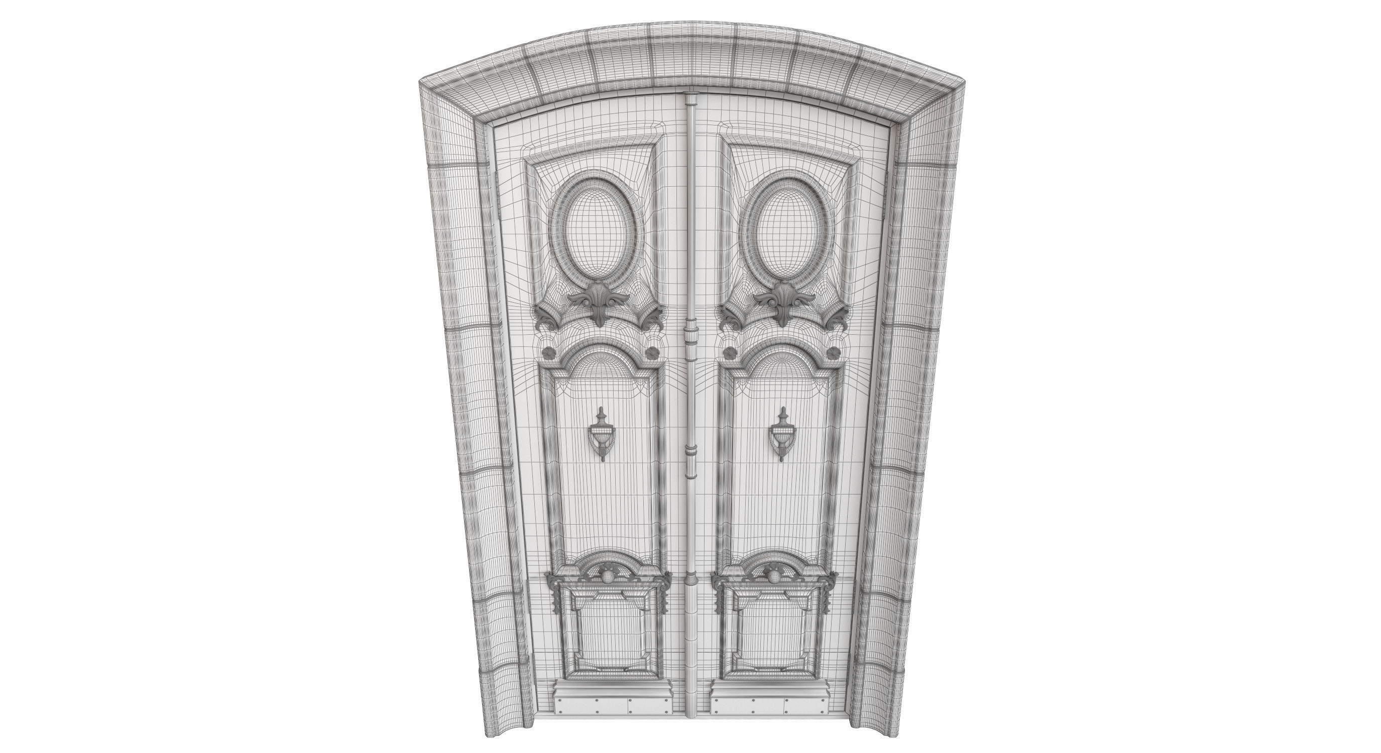 Entrance classic door 89 3D model_9