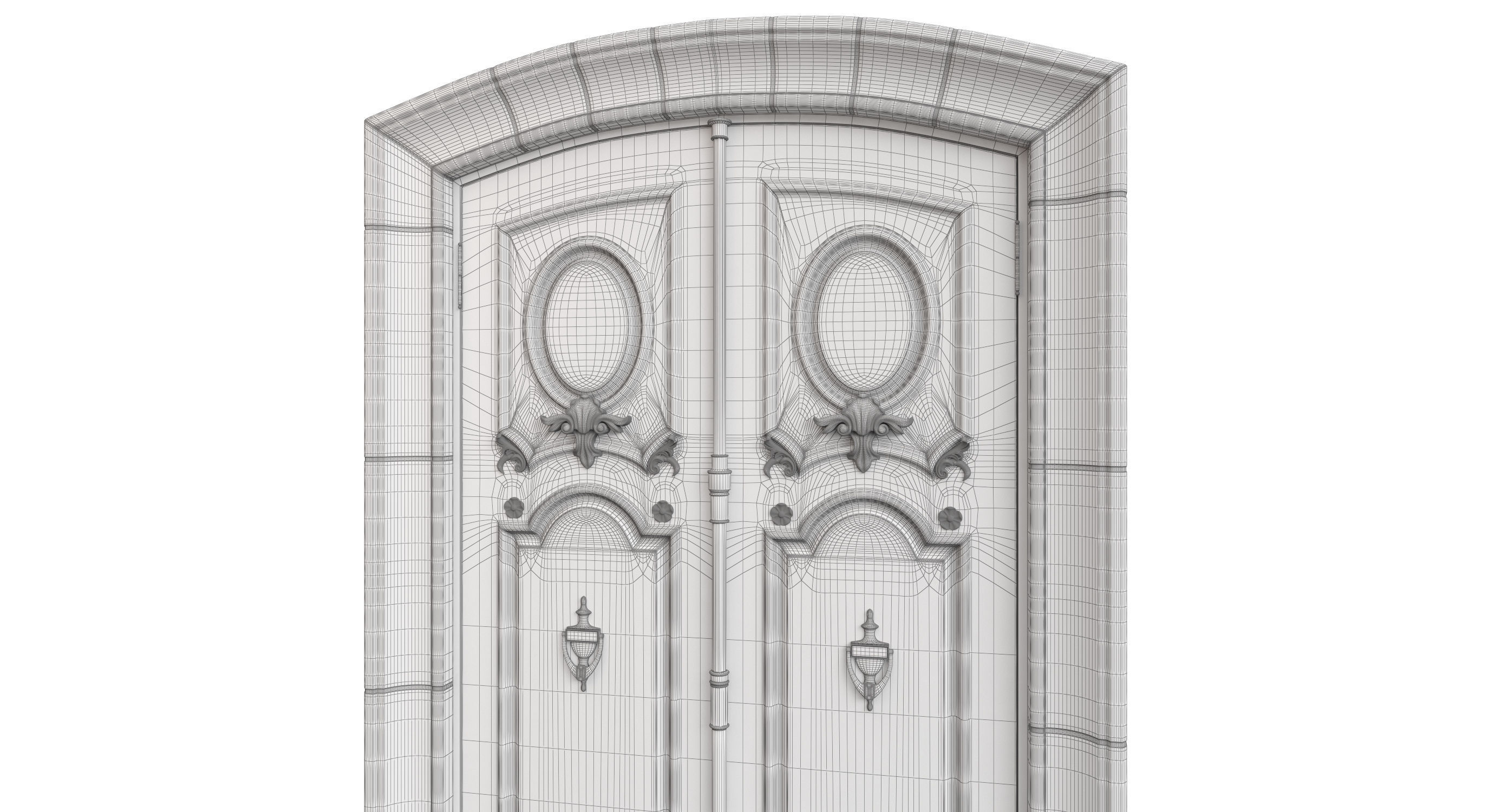 Entrance classic door 89 3D model_11