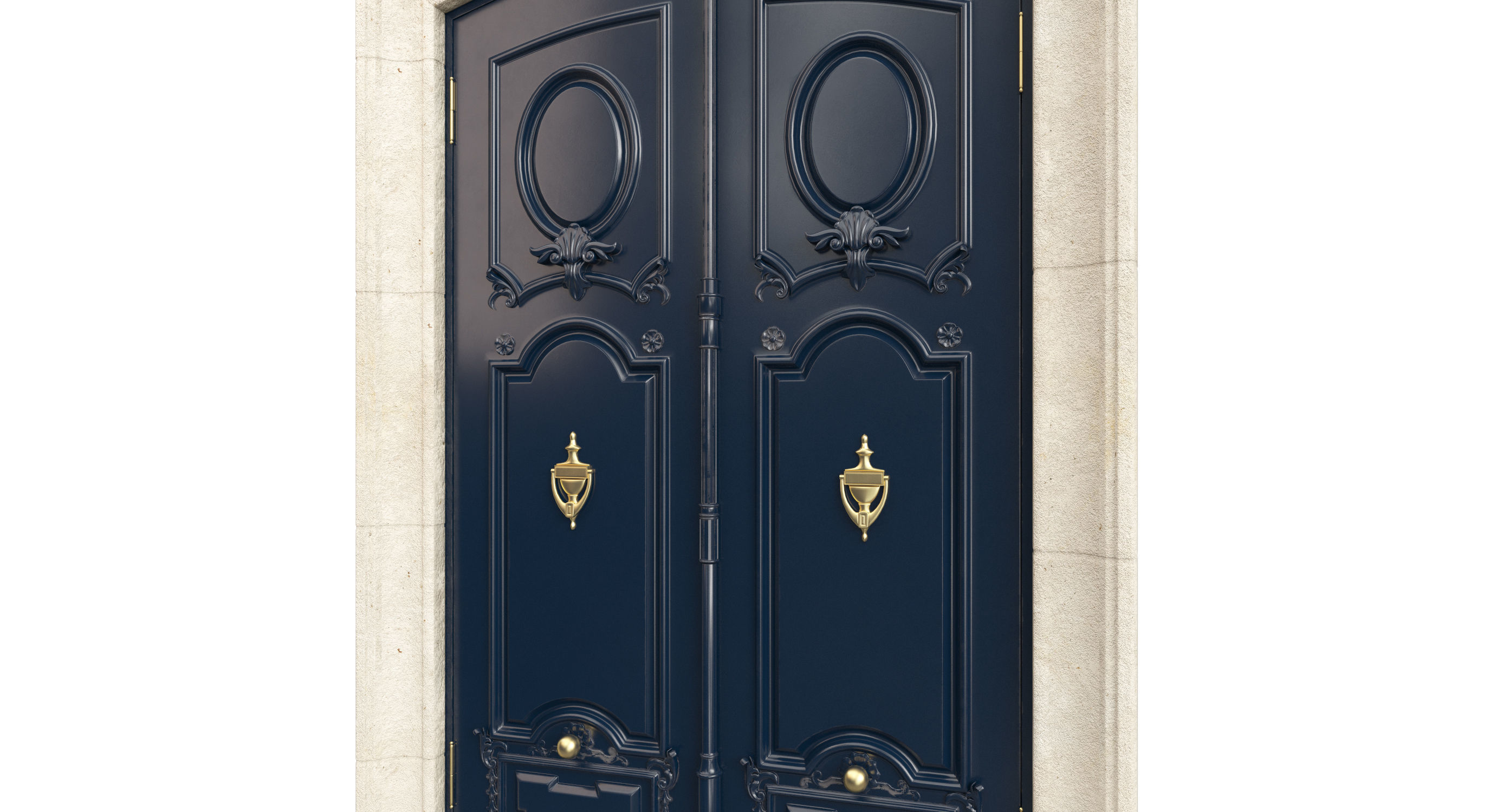 Entrance classic door 89 3D model_2
