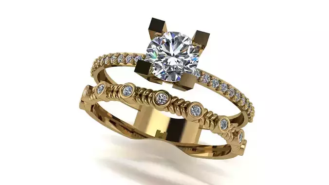 Ring wedding ring two in one engagement assembled 46