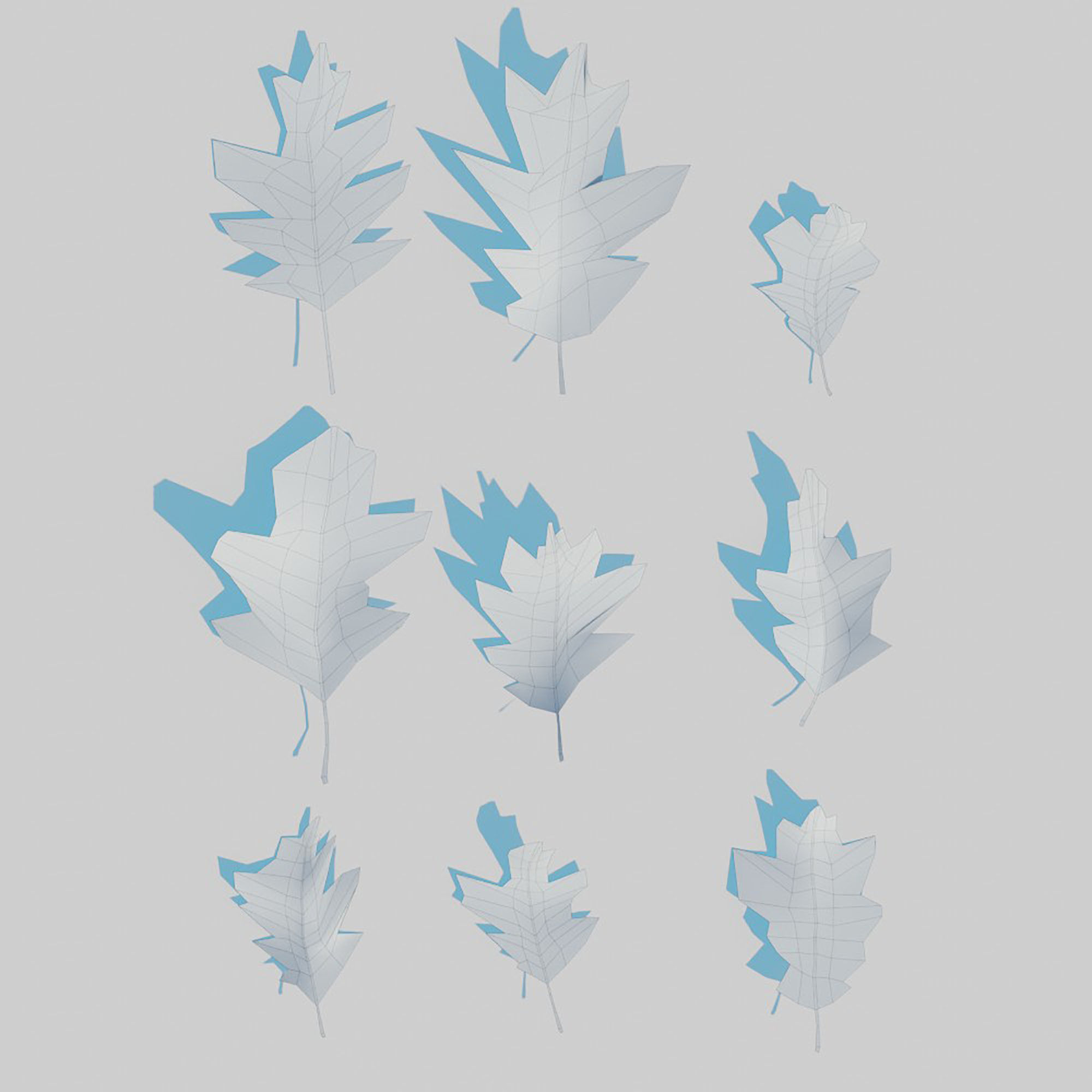 Dry Leaves Pack 3D model_26