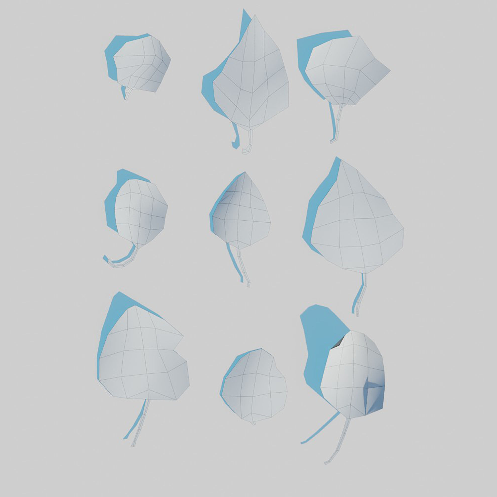 Dry Leaves Pack 3D model_20