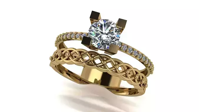 Ring wedding ring two in one engagement assembled 47