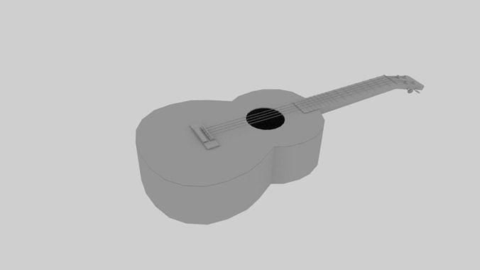 Ukelele acoustic guitar 3D model