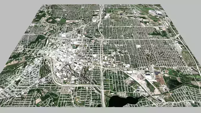 Cityscape Akron Ohio USA