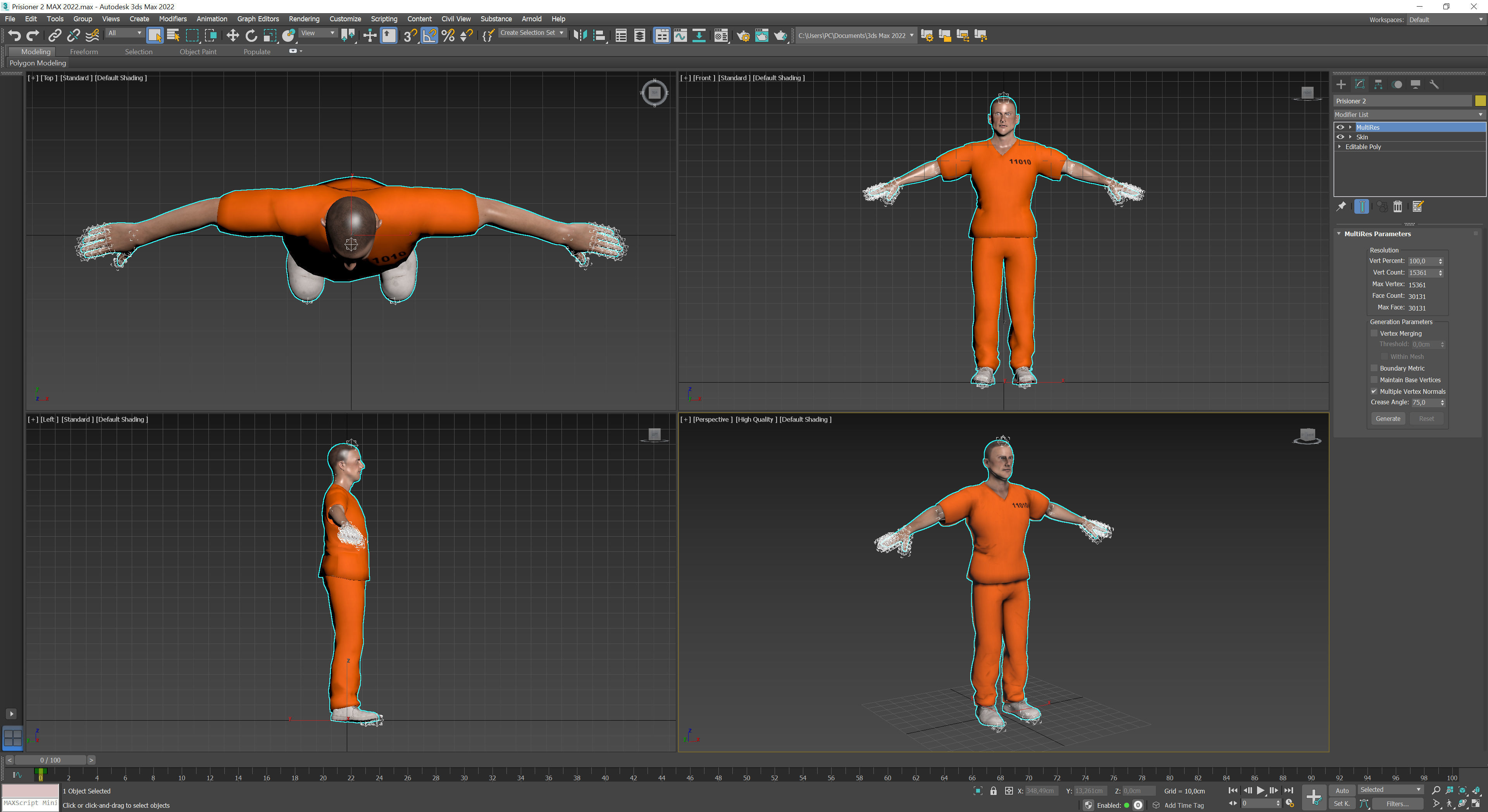 Prisioner 2 prisoner in orange uniform Low-poly 3D model_11