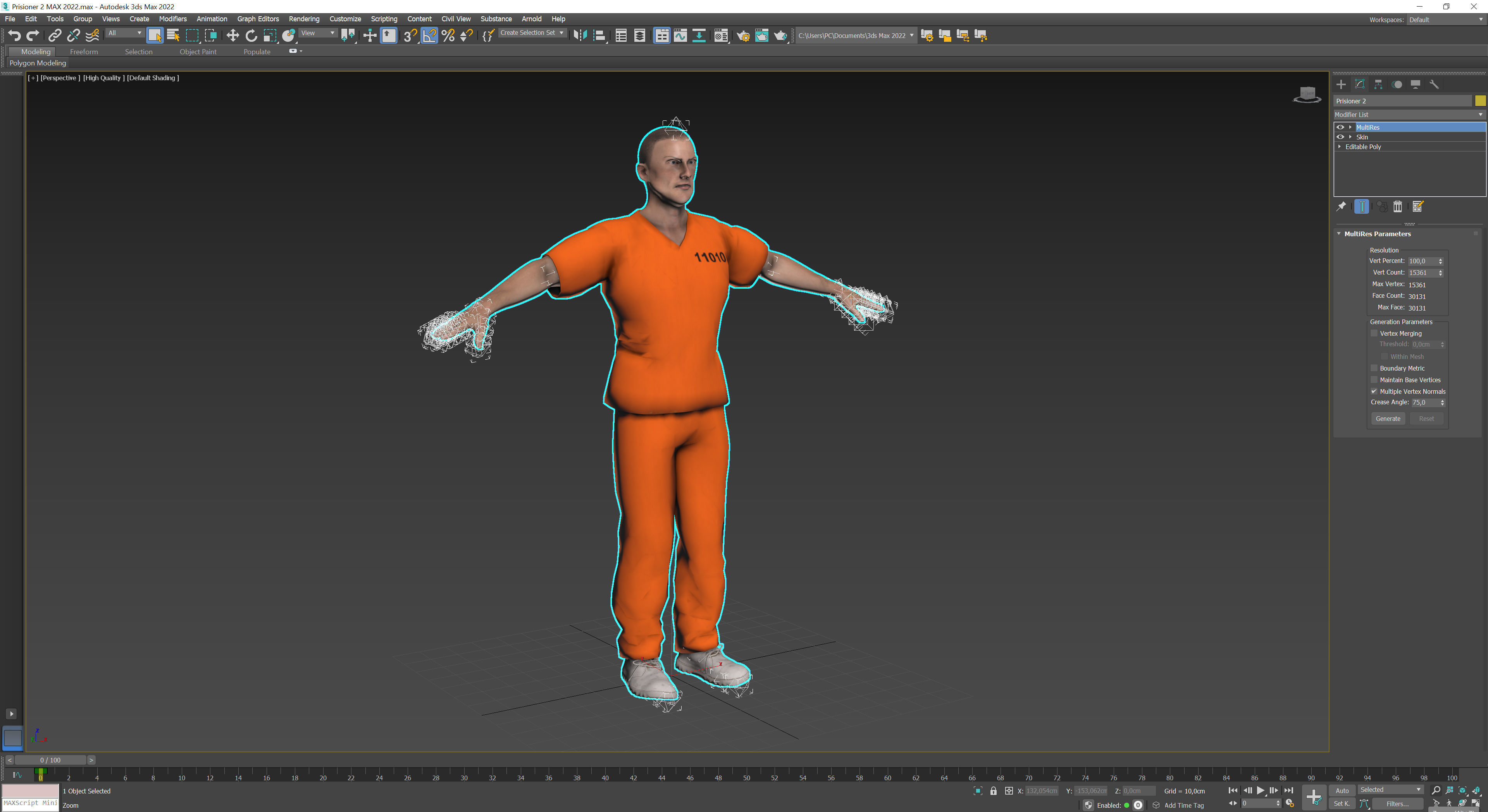 Prisioner 2 prisoner in orange uniform Low-poly 3D model_12