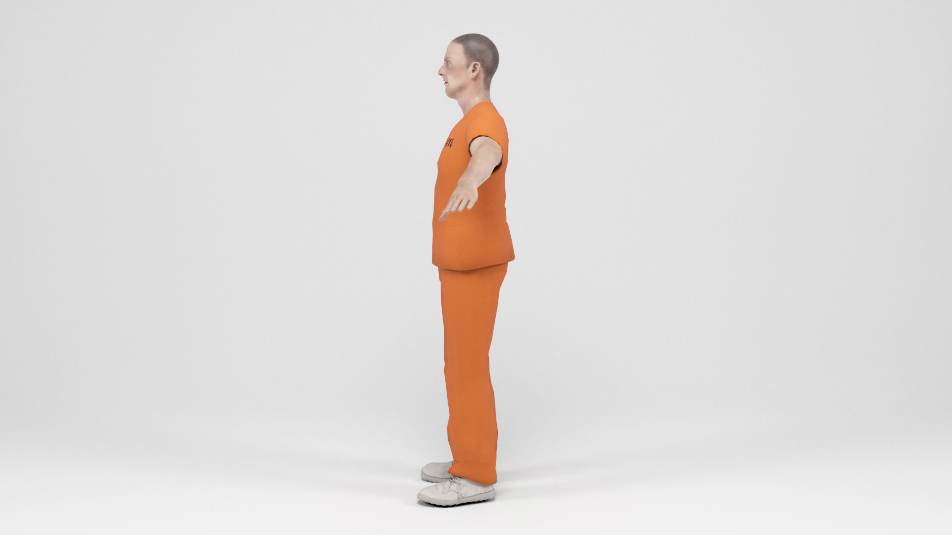 Prisioner 2 prisoner in orange uniform Low-poly 3D model_3