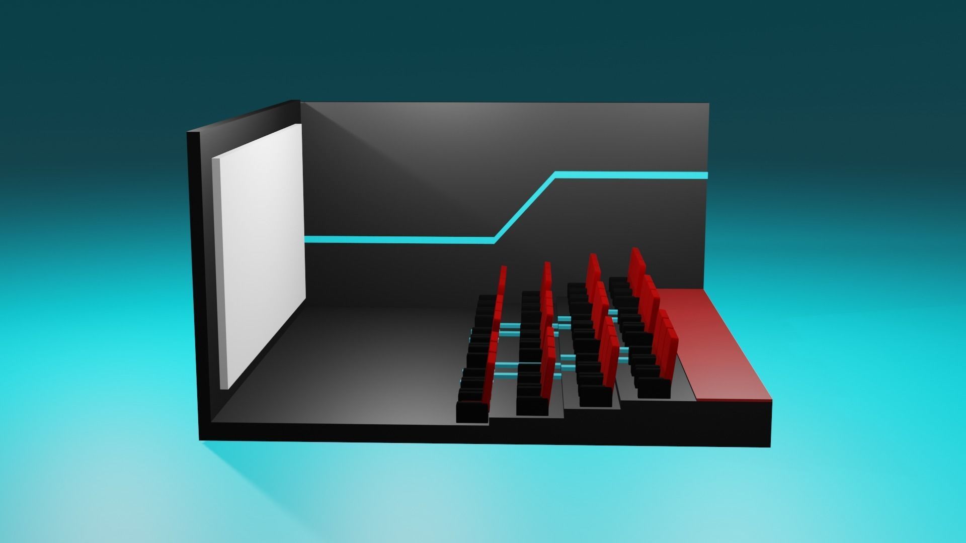 Auditorium Hall - Cinema Seating 3D model 3D model | CGTrader